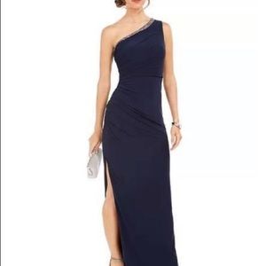 Adrianna Papell size 8  midnight one shoulder heresy gown